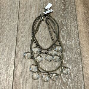 NWT Chico’s Layered Necklace Emily Multi Linked Crystals NEW